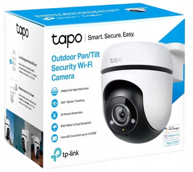 TP-LINK Tapo C500 Kamera Zewnętrzna 360° 1080p Detekcja Ruchu Alexa — miniatura 11