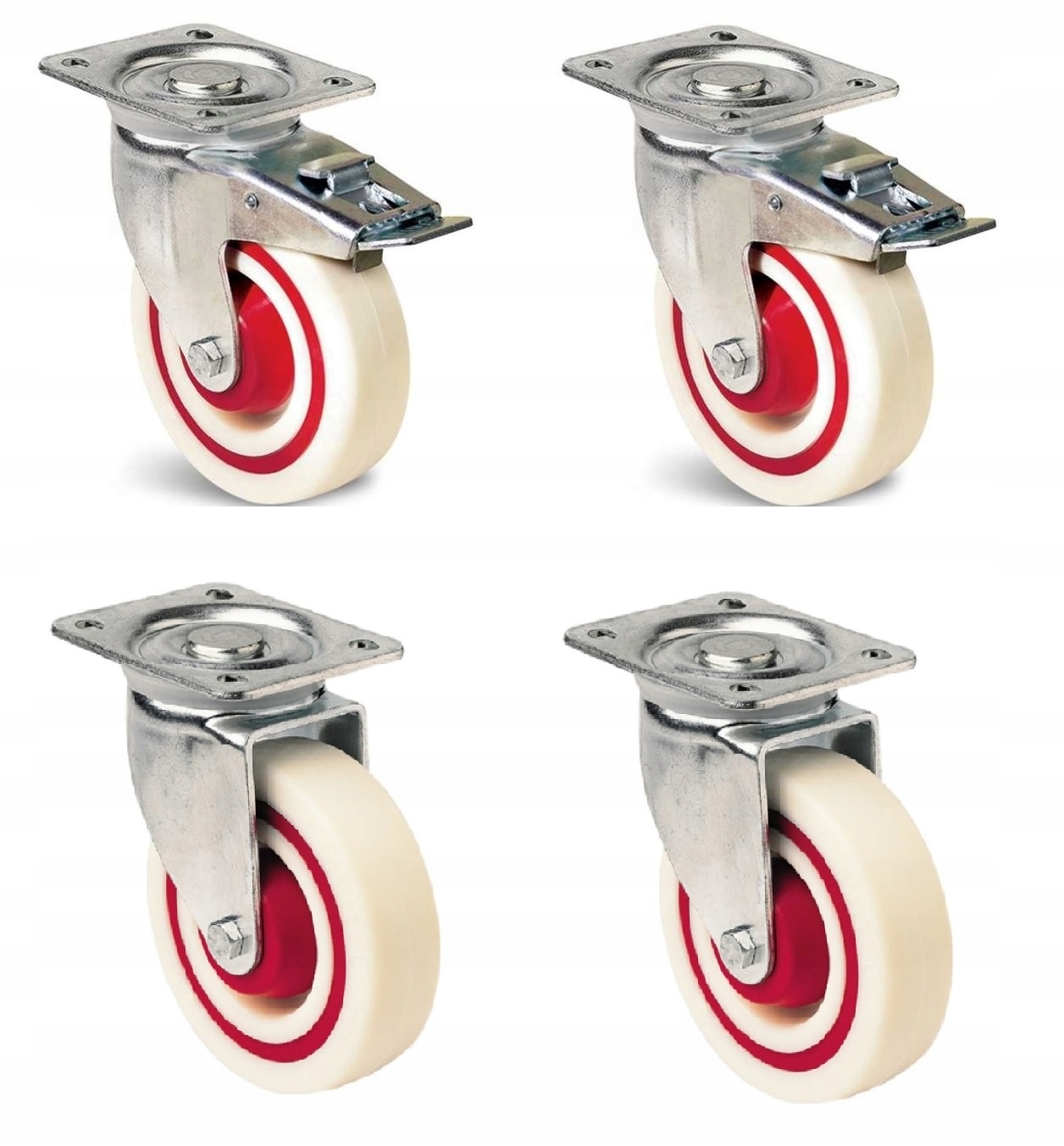 Sada 100 mm 4 s polyamidové kolo Silné 700 Kg tiché