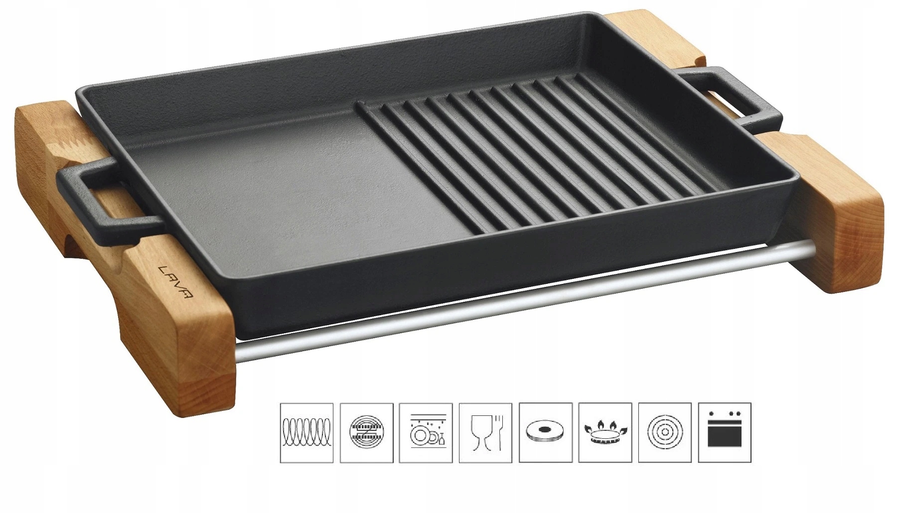 Lava Metal Liatinová duo platnička 26x32cm s dreveným podstavcom