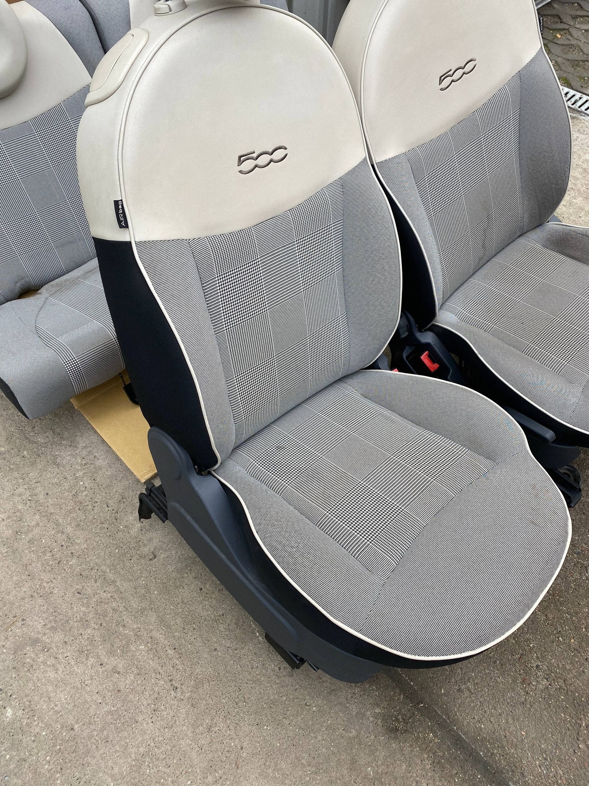 FIAT 500 sitz sitze vorne sitz heck KOMPLET JASNY