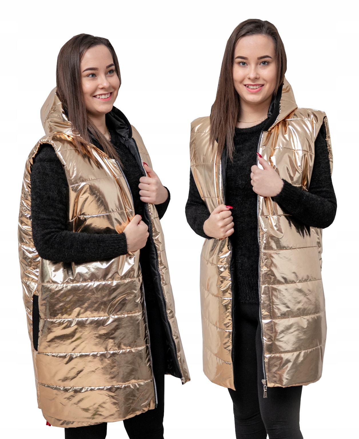 

Długa Pikowana Kamizelka Bezrękawnik Kolory L/XL