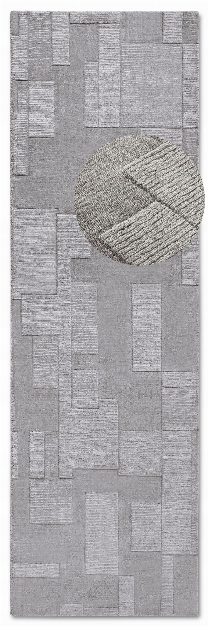 Behúň do chodby 80x250 cm, šedý, moderný 3D vzor