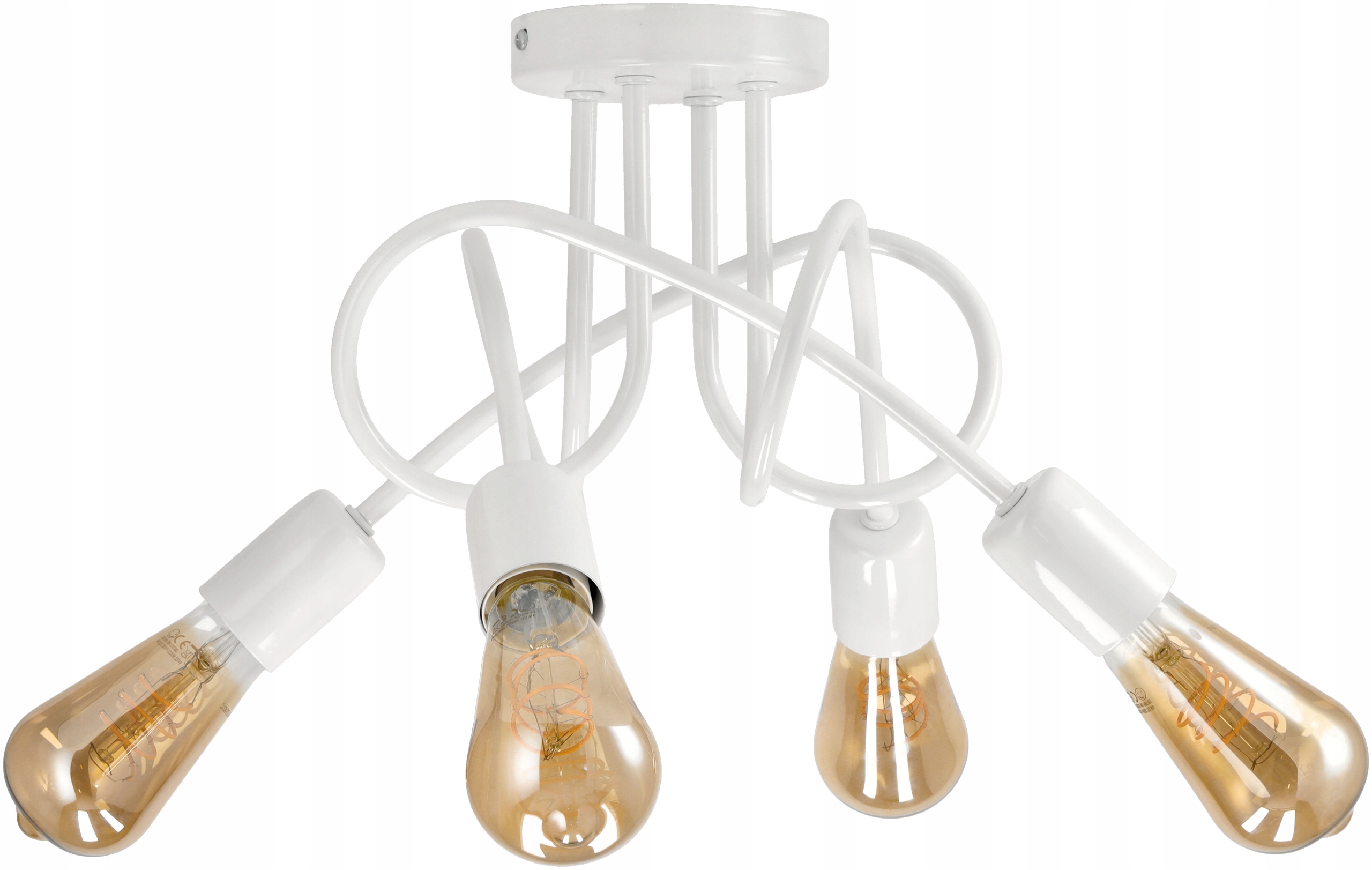 LAMPA WISZĄCA SUFITOWA ZAWIJANA LOFT 4xE27 BIAŁA Szerokość produktu 27 cm