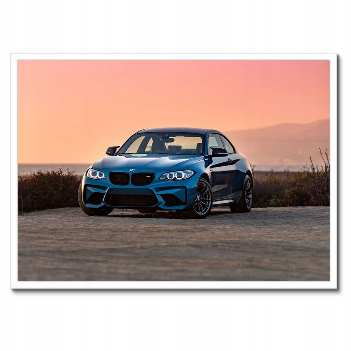 Plakáty v rámu 70x50 Západ slunce Bmw Auto