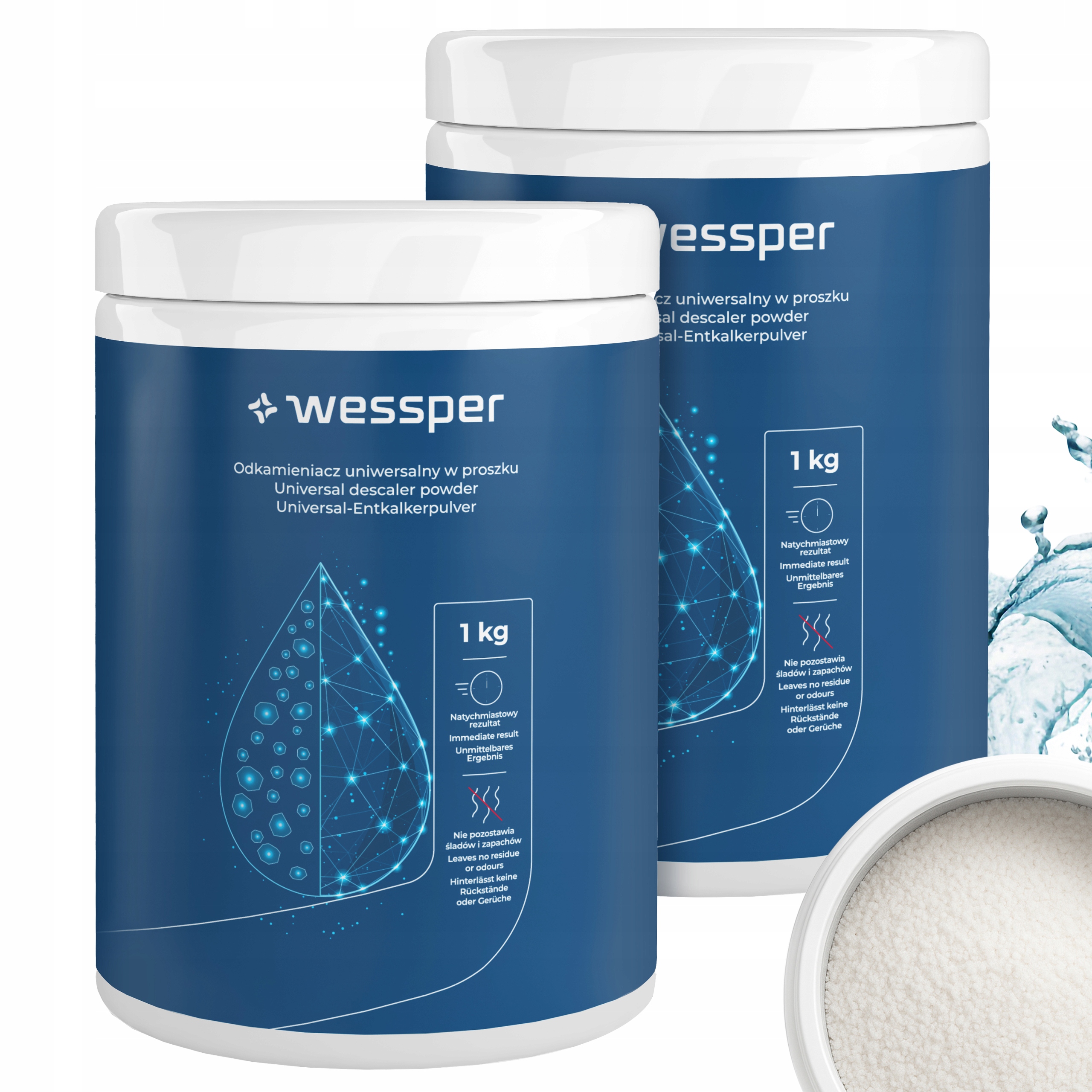 Wessper odvápňovač pro pračku a myčku v prášku – univerzální 2 x 1 kg