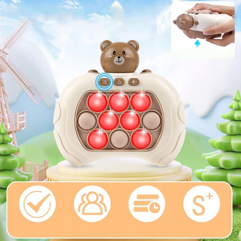 GRA POP IT FIDGET ELEKTRYCZNA ANTYSTRESOWA SENSORYCZNA ZABAWKA NIEDŹWIEDŹ Wiek dziecka 3 lata +