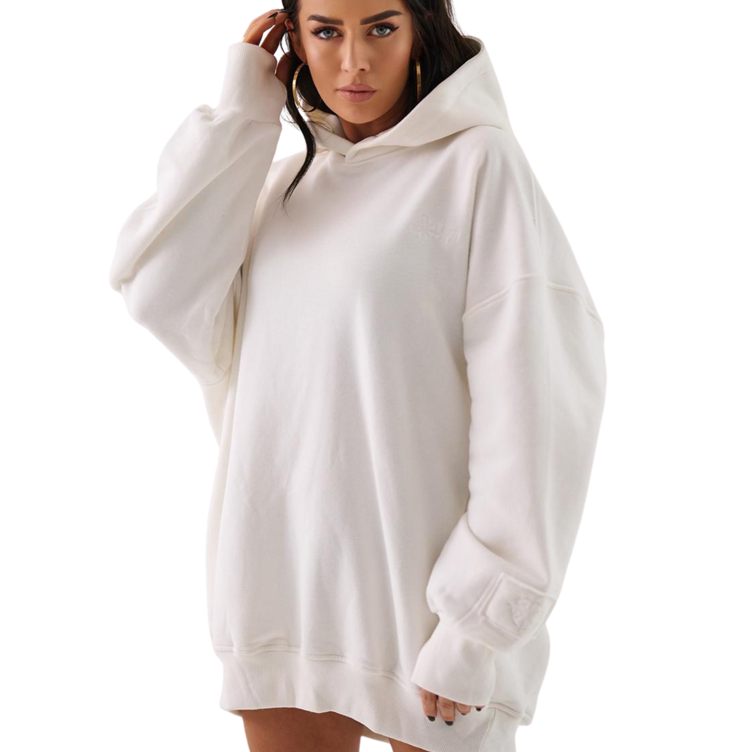 Dámská oversize Mikina klokanka s kapucí Premium ecru XL/XXL