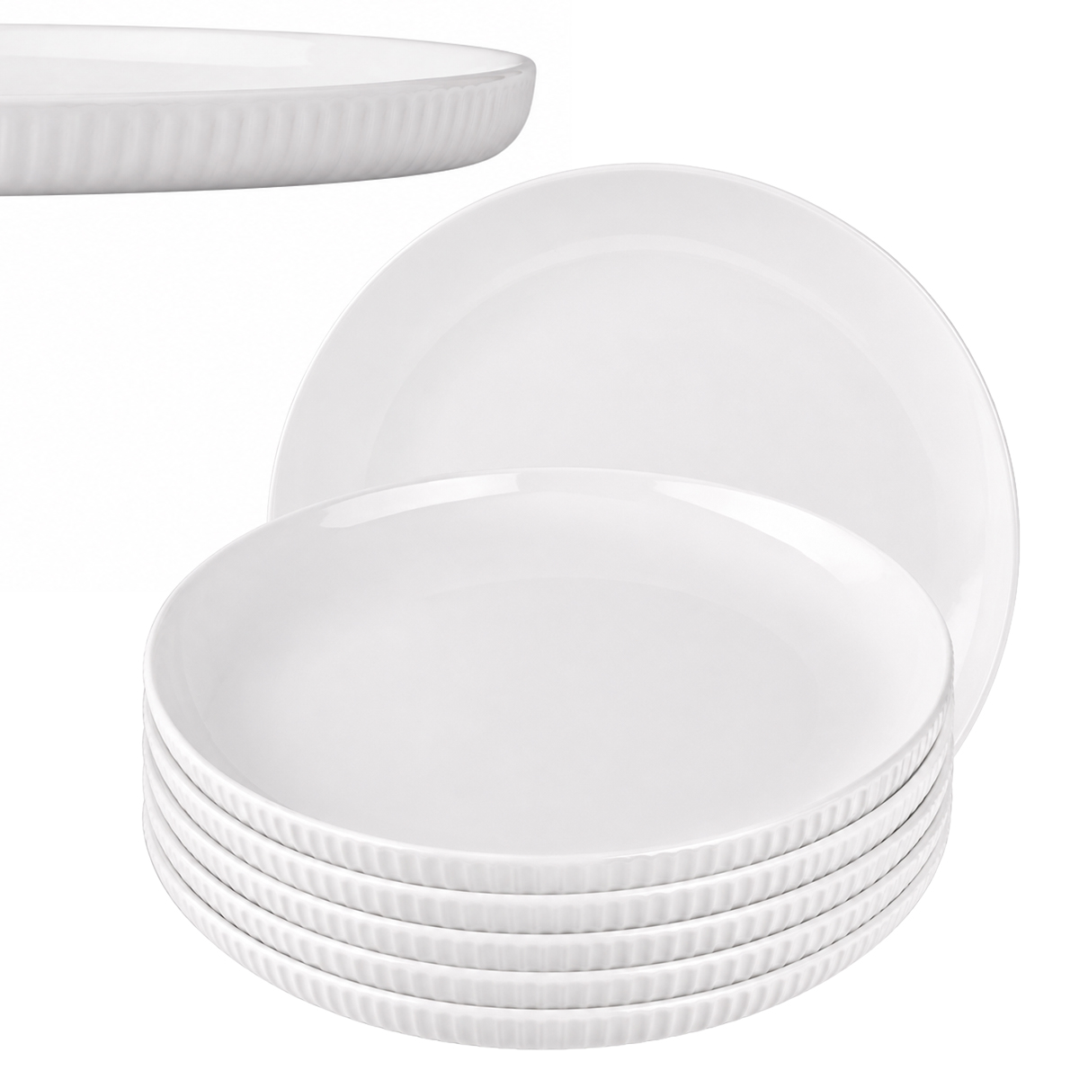 Porcelánová jídelní talíře Sada 6 talířů Altom Design Crema 26 cm