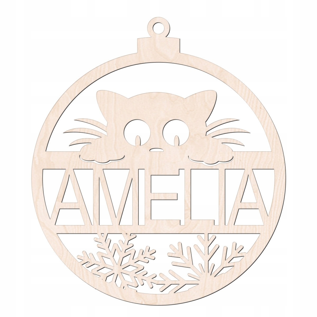 BOMBKA Z IMIENIEM DREWNIANA ŚWIĘTA MIKOŁAJ KOTEK