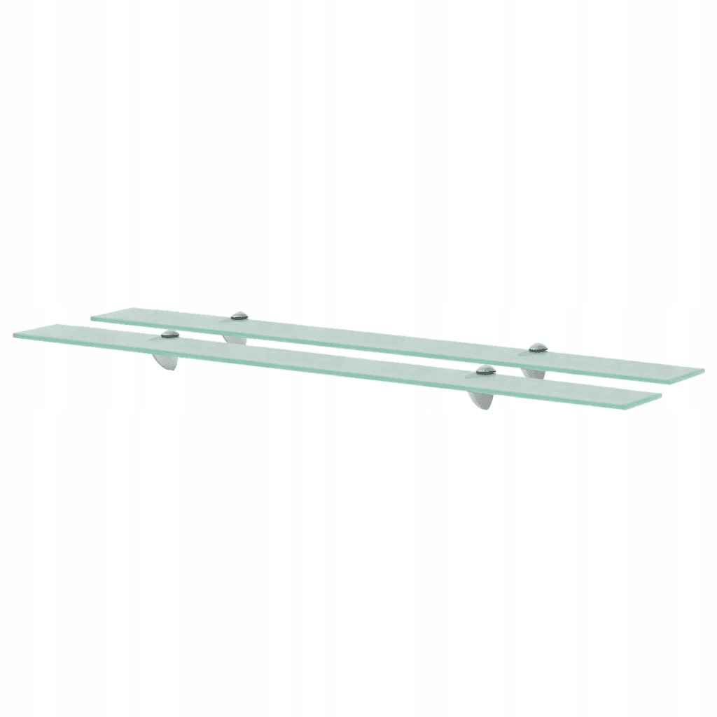 Závěsná skleněná police, tvrzené sklo, 100 x 20 cm, bezbarvá