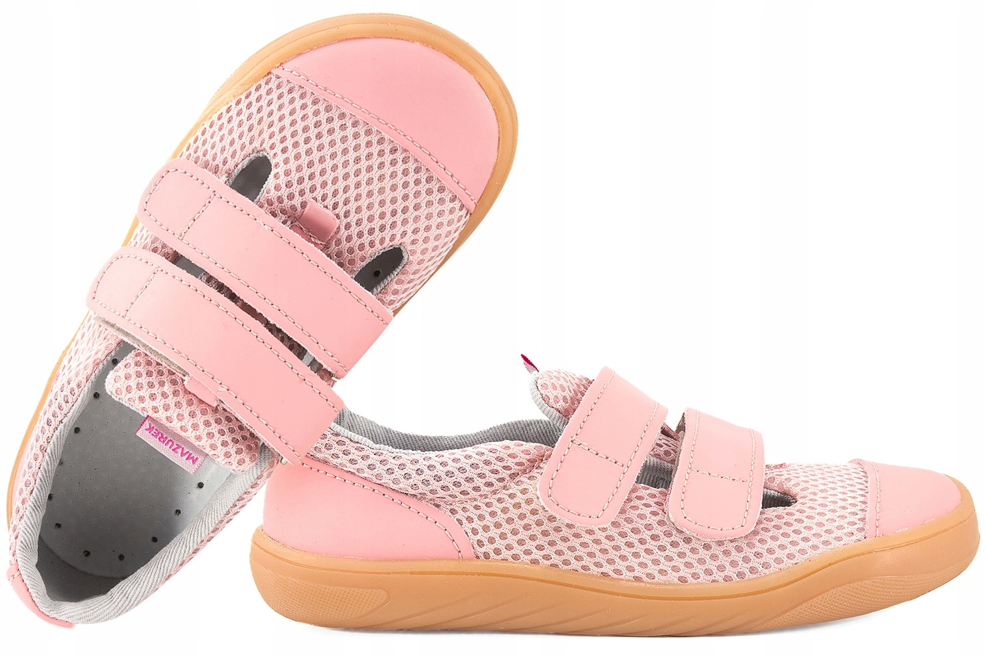 Mazurek Slipper Pink Barefoot Skórzano-tekstylne Półbuty Kapcie 27 Różowy