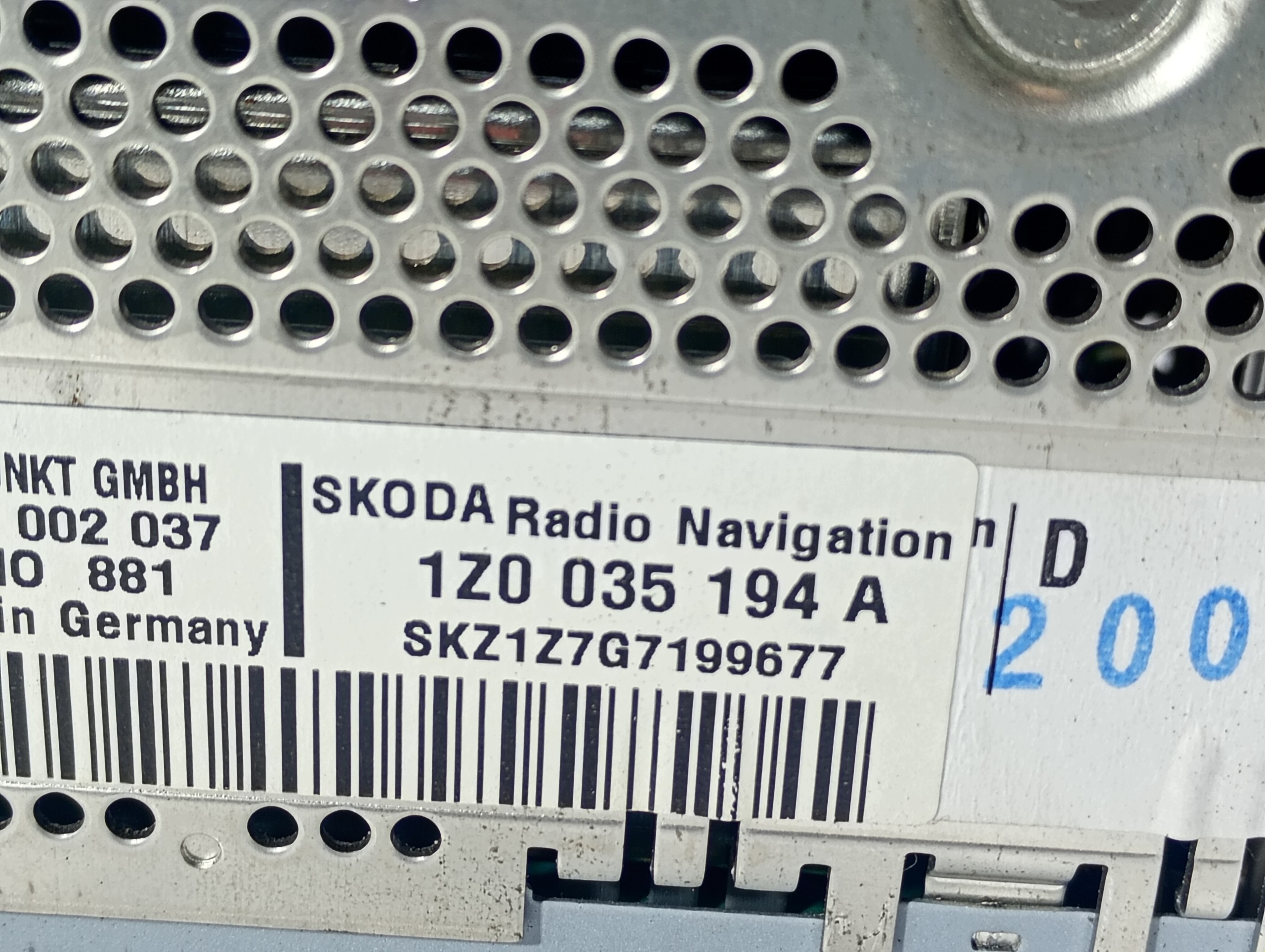 Radio original CD fehlt code OE 1Z0035194A Skoda Octavia 2 II 04-13
