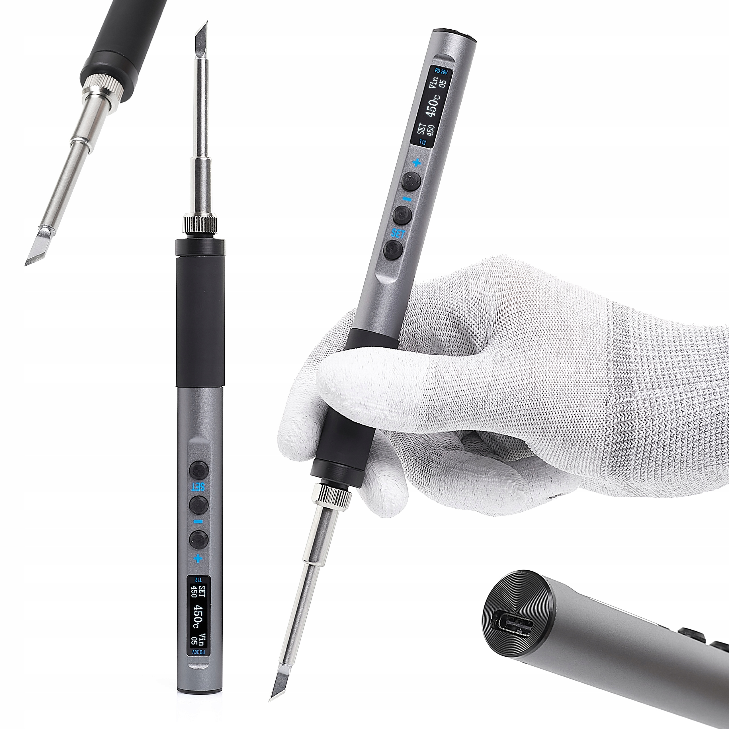 Pájecí Pero Přesná Přenosná Usb Páječka T12 Oled 65W Techrebal
