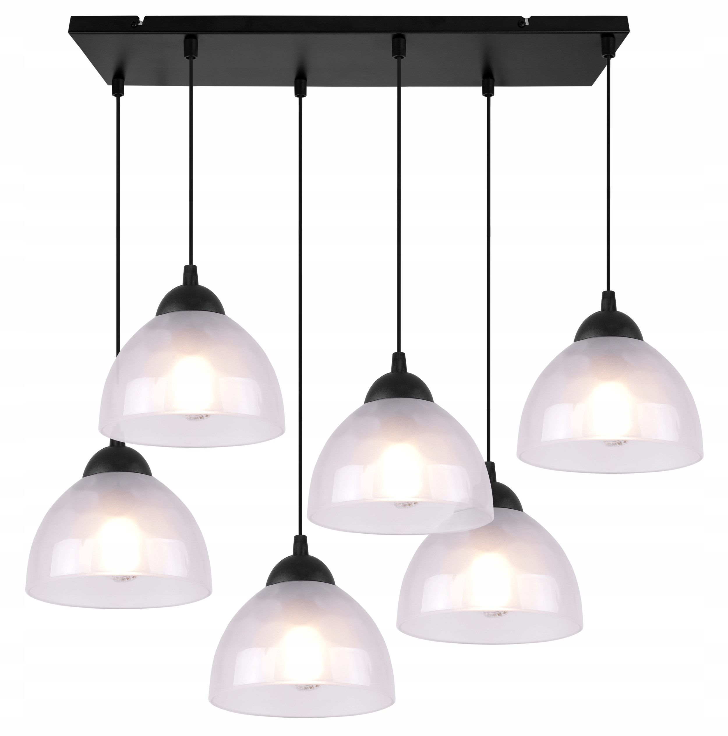 Závesná Stropná Lampa Luster Biely Sklenený Čierny Moderný Do Jedálne
