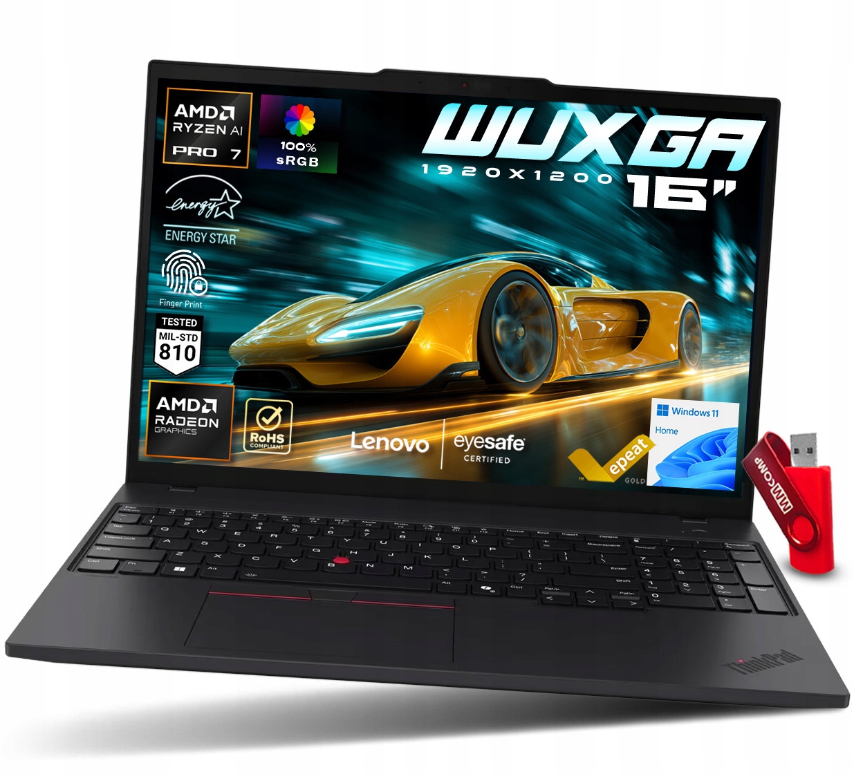 Notebook Lenovo ThinkPad T16 G4 Ryzen Ai 7 Pro 16GB 512GB Ssd Wuxga Ips W11
