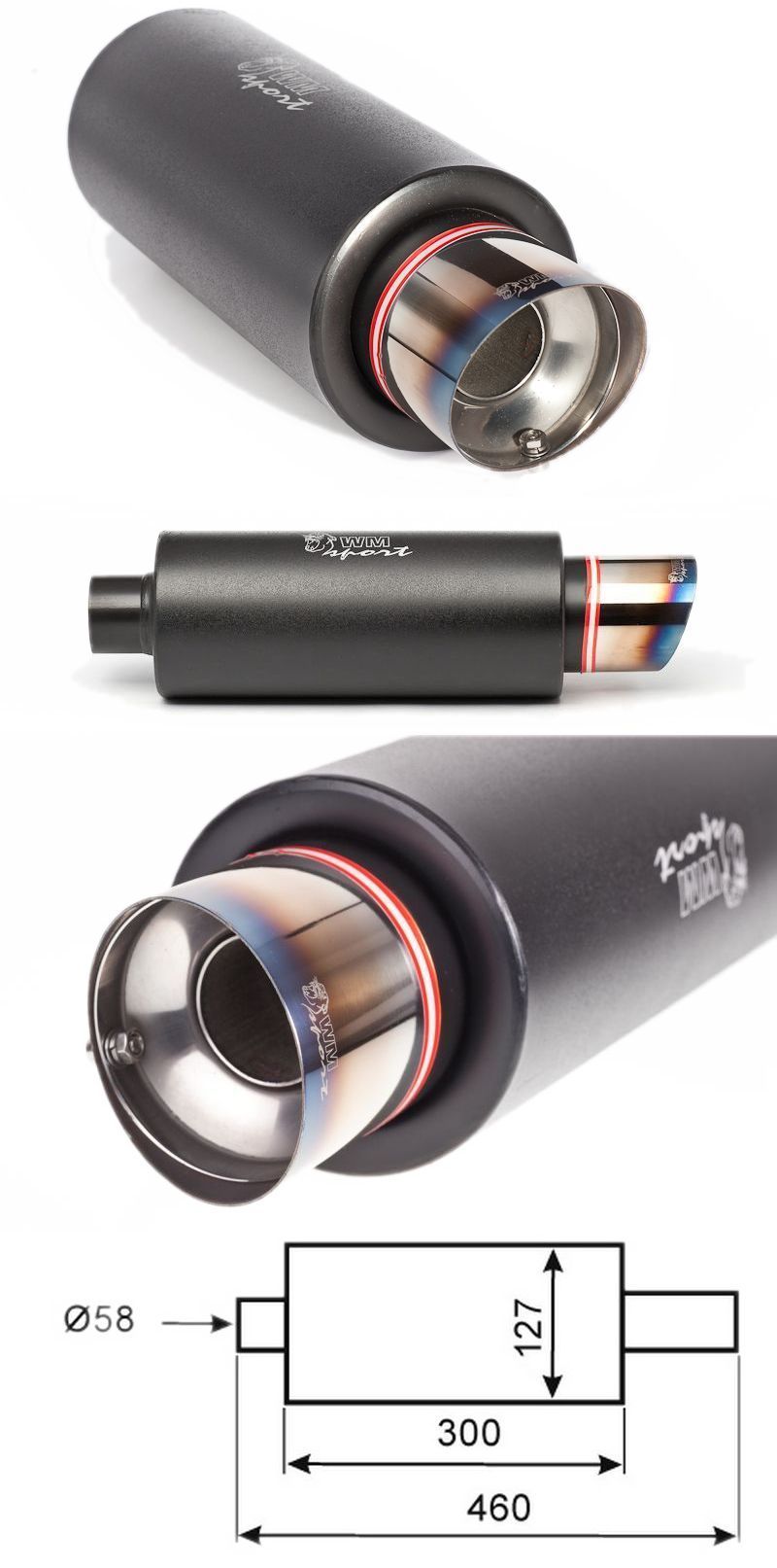 93837 - СПОРТИВНЫЙ ГЛУШИТЕЛЬ MUGEN WM SPORT SILENCER + ПОВЯЗКА НА ГОЛОВУ