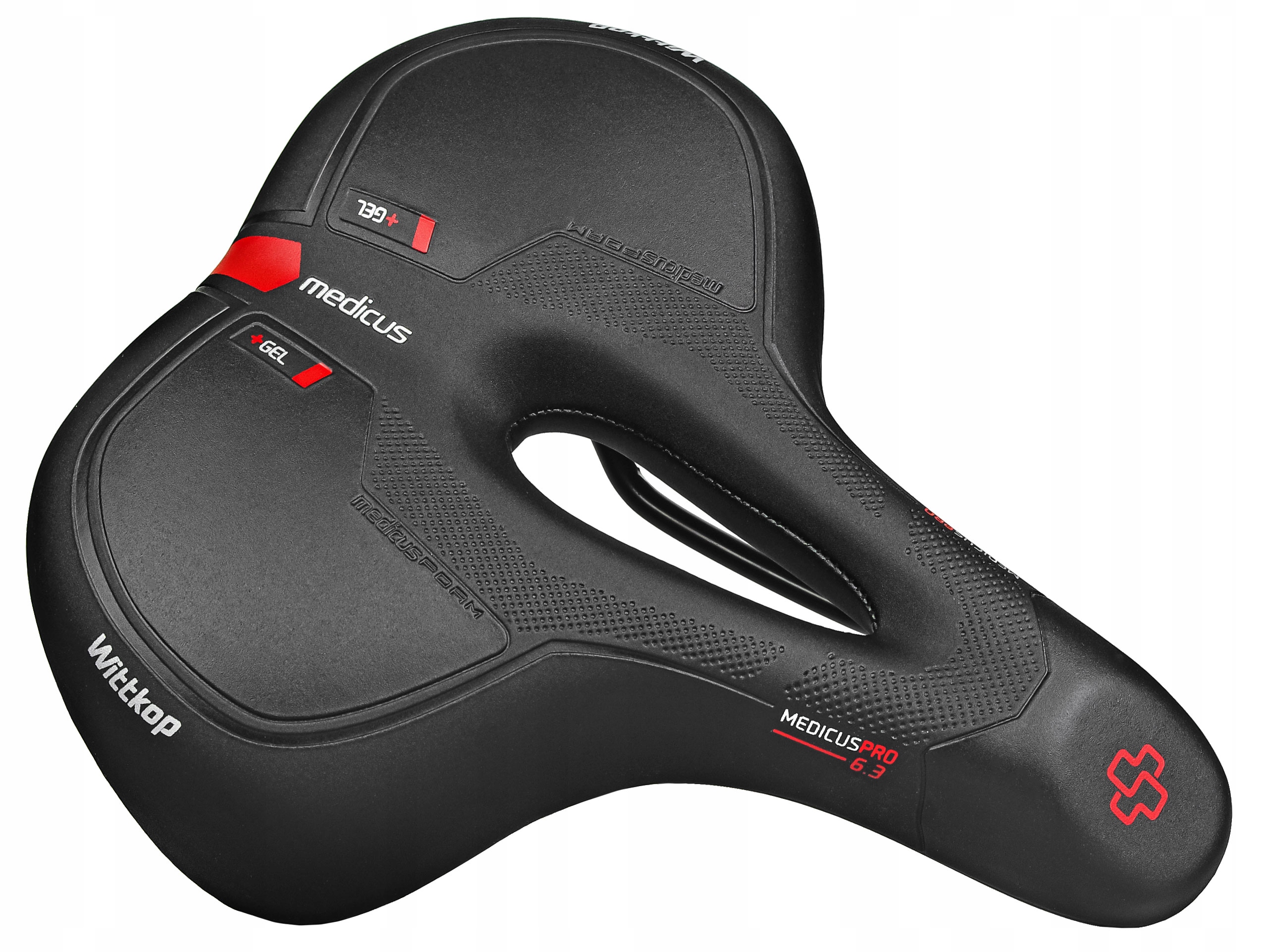 Siodełko żelowe Trekkingowe z otworem Miejskie Wittkop Medicus Pro 6.3