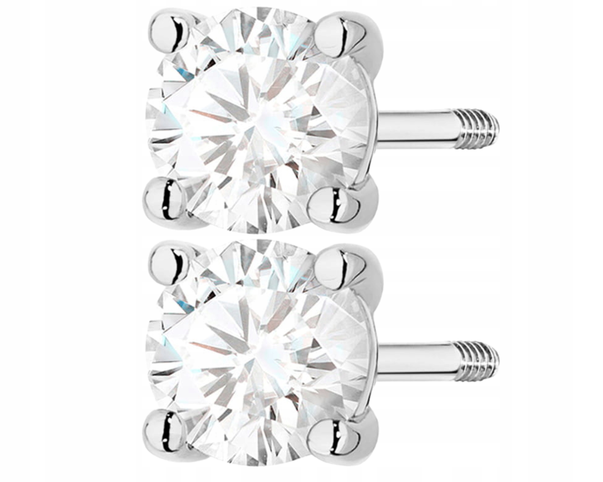 Náušnice Z Bílého Zlata Na Šroubovací Tyči Lab Brilianty Zlato 585