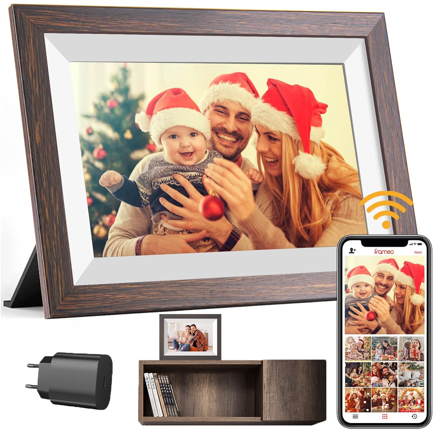 Fotorámeček Fotky Wifi Frameo 10,1" Digitální Rámeček Na Fotografie Pro Dárek