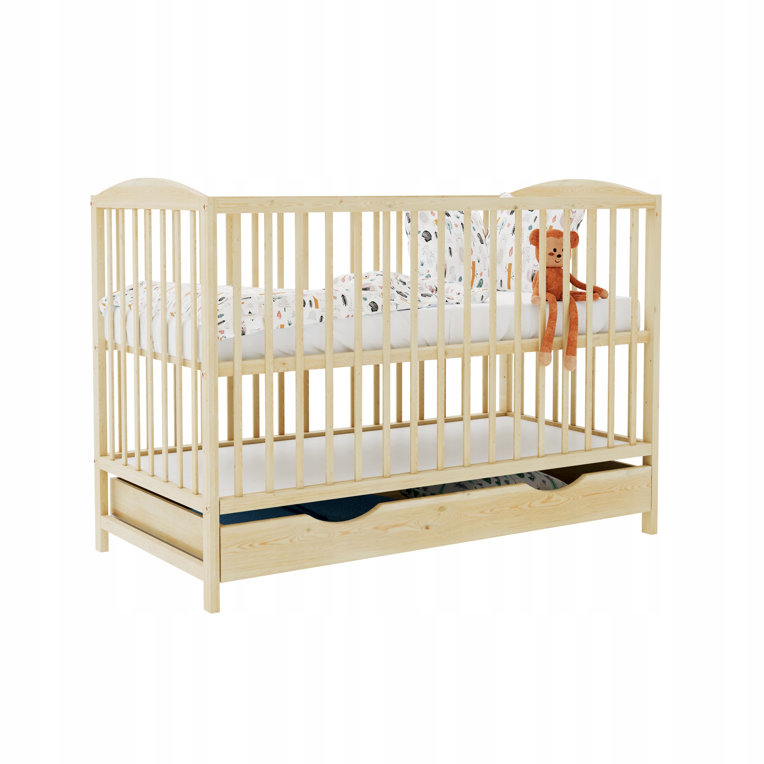 Детская кроватка Ола ящик сосна 120x60 см
