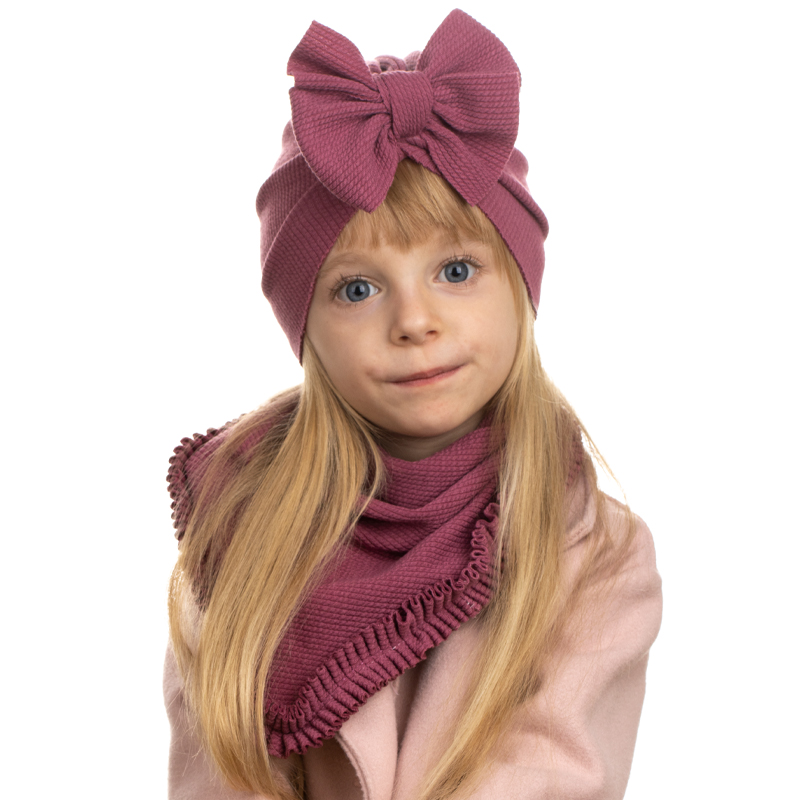 ZESTAW KOMPLET CZAPKA CHUSTA APASZKA KOKARDA DZIEWCZĘCA NA WIOSNĘ