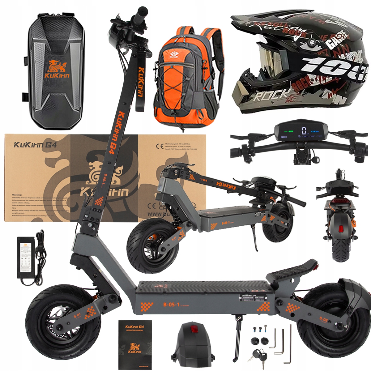 KuKirin G4 Skládací elektrická vozidla 2000W 70KM/H 60V 20Ah 75km +Dárek