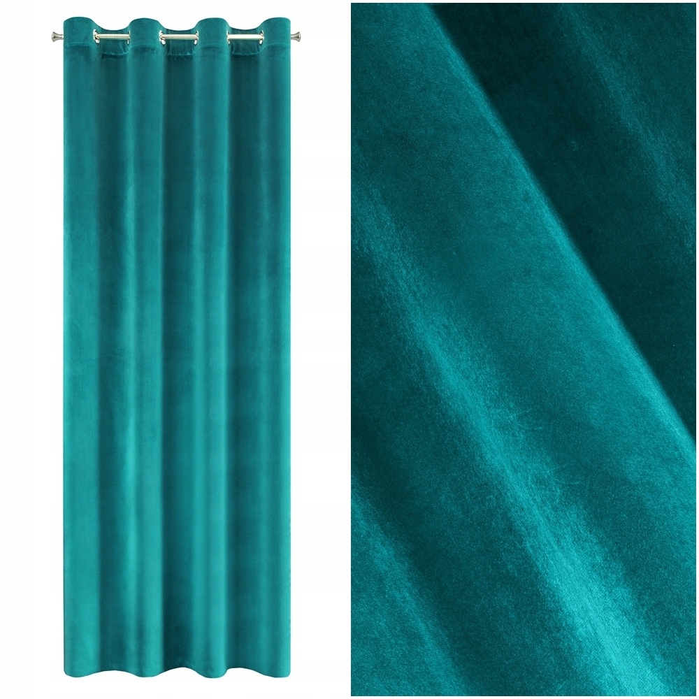 

Samanta Zasłona Welwet Turkusowy 140X250 Przelotki