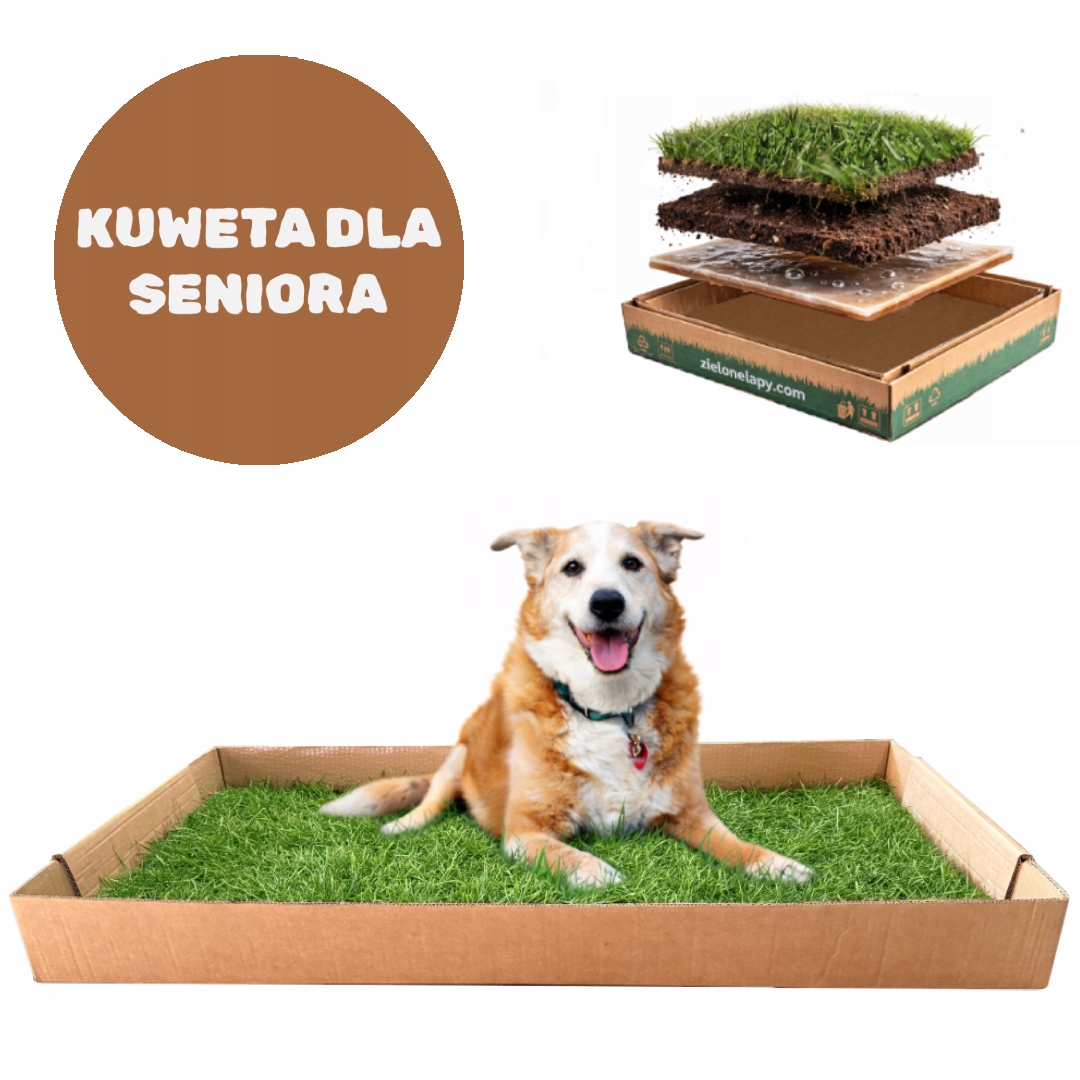 Pelíšek/ Záchod pro staršího psa, pravá tráva, velká, 100 x 50 cm