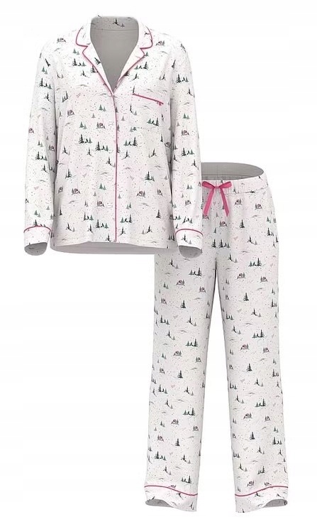 Dlouhé flanelové pyžamo Victoria's Secret bílé s vzorem Xs (s) Regular