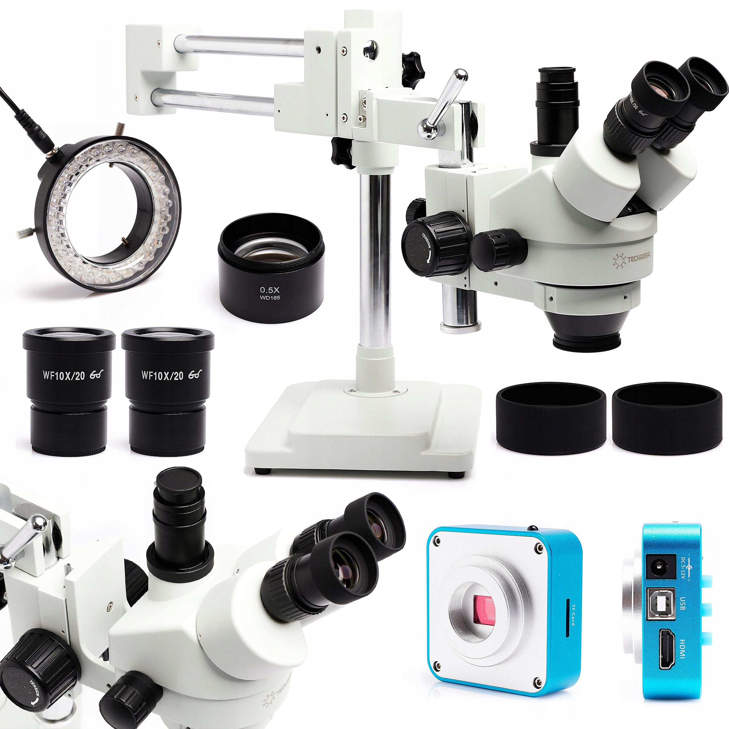 Trinokualrový Mikroskop Kamera 16 Mp Hd Usb Sd Osv.