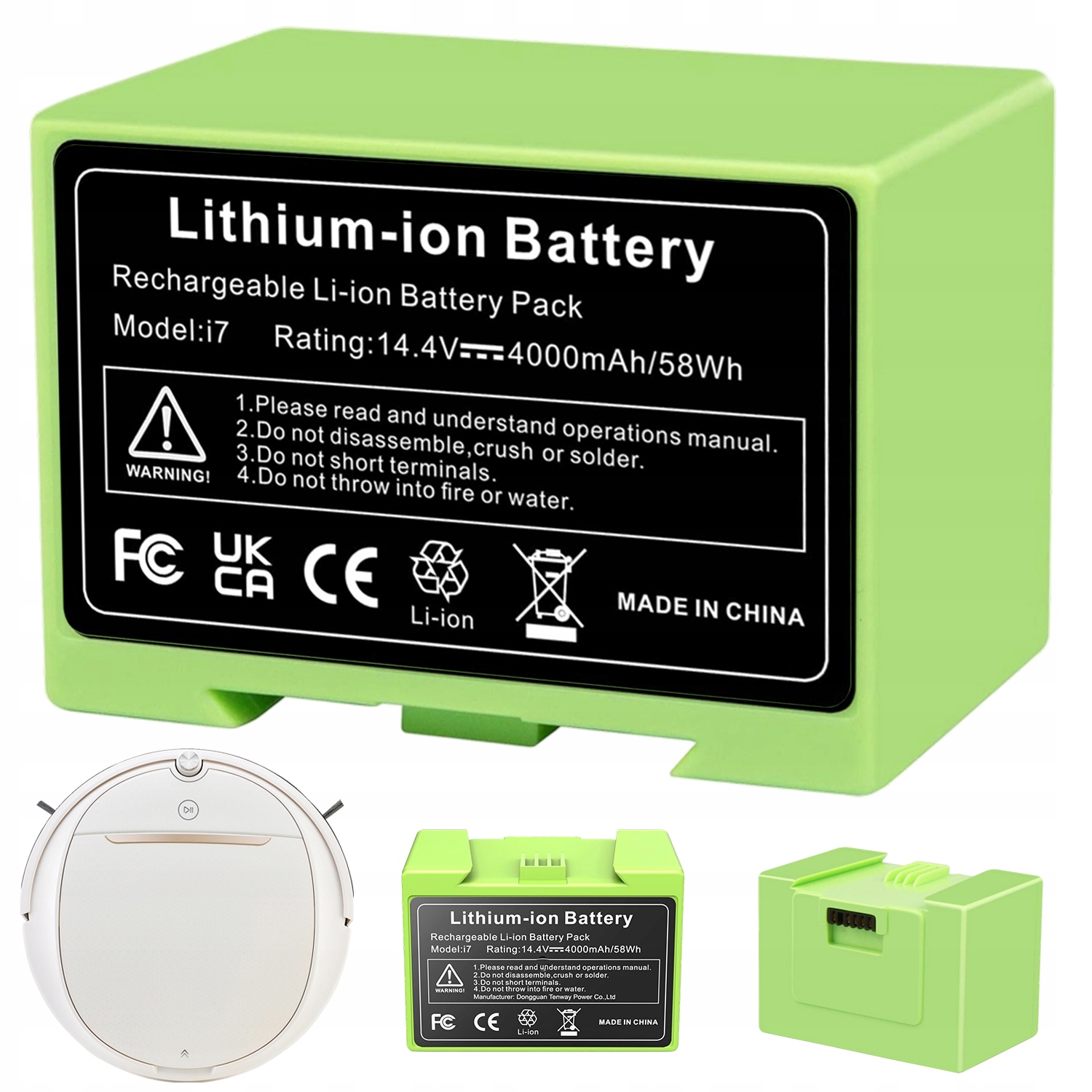 Akumulátor 4000MAH LI Ion Je Vhodný Pro Robotický Vysavač I7 I3 E5 E6