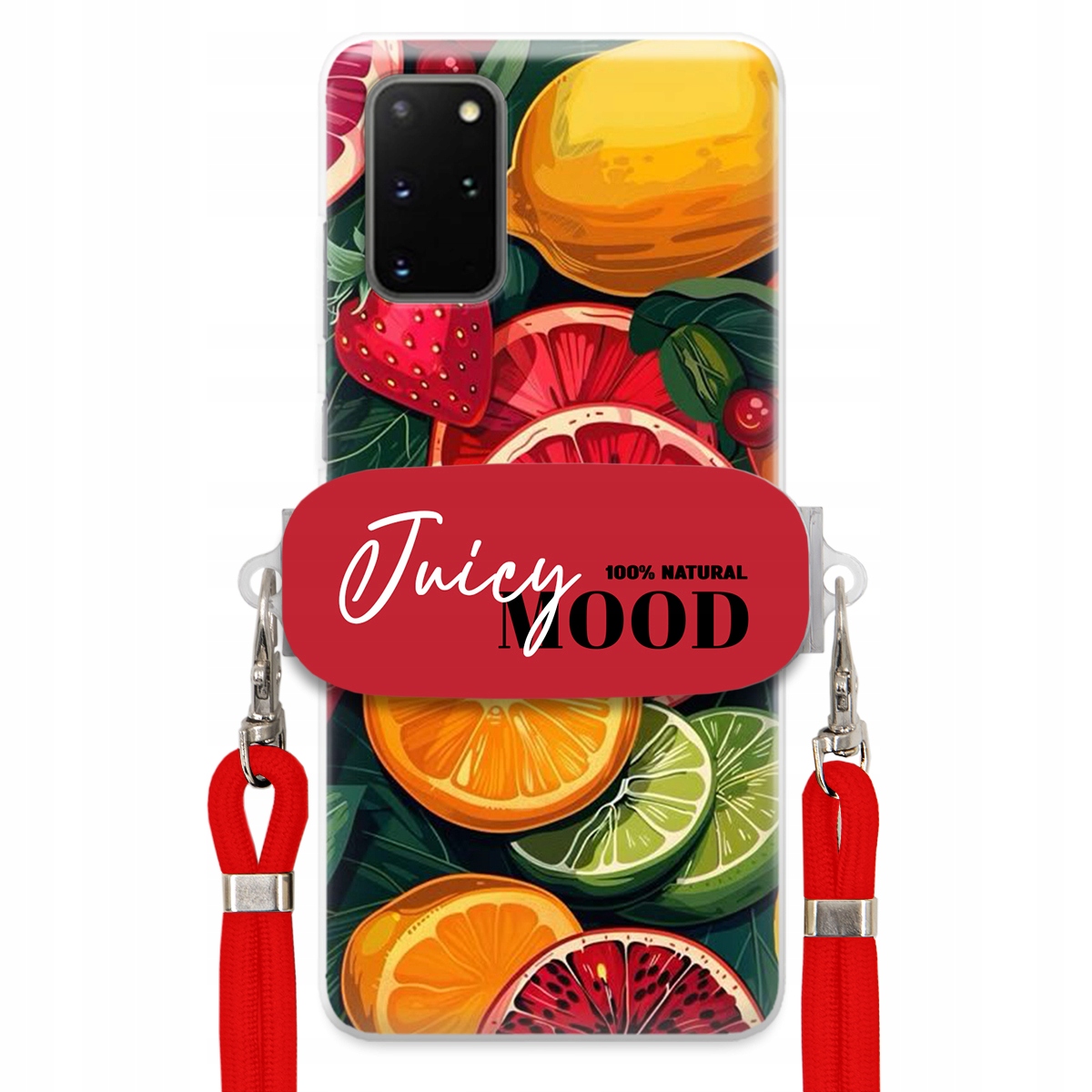 Puzdro pre Samsung S20 Plus 5G Červené vodítko držiak Fruit Ovocie Juice Mood