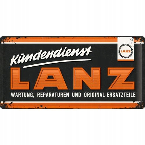 METALOWY PLAKAT 25x50cm LANZ LOGO MARKA NAPRAW HIT