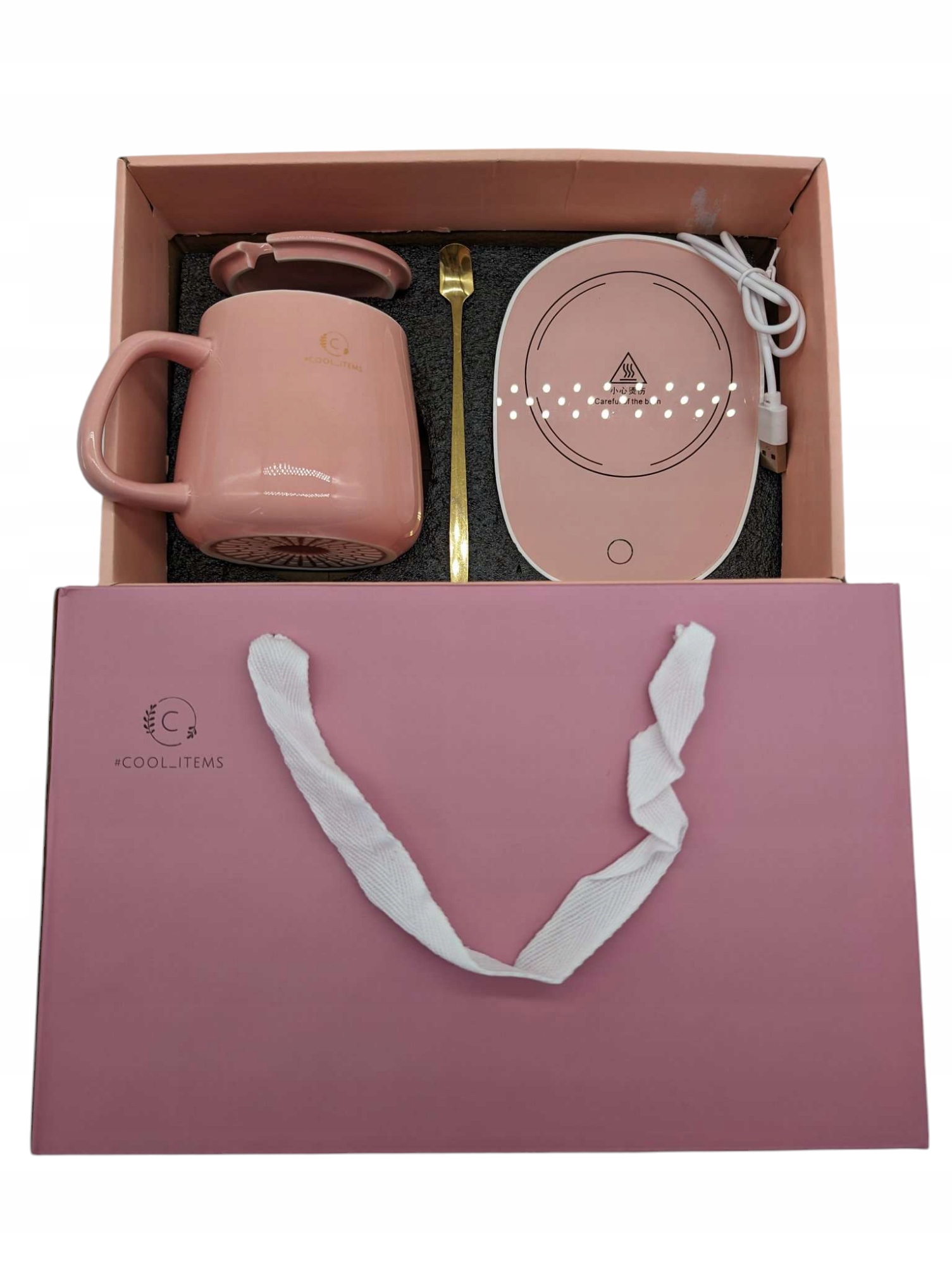 Hrnek s ohřívačem Keramický Lžíce Kabel Usb Vánoční hrnek Dárek