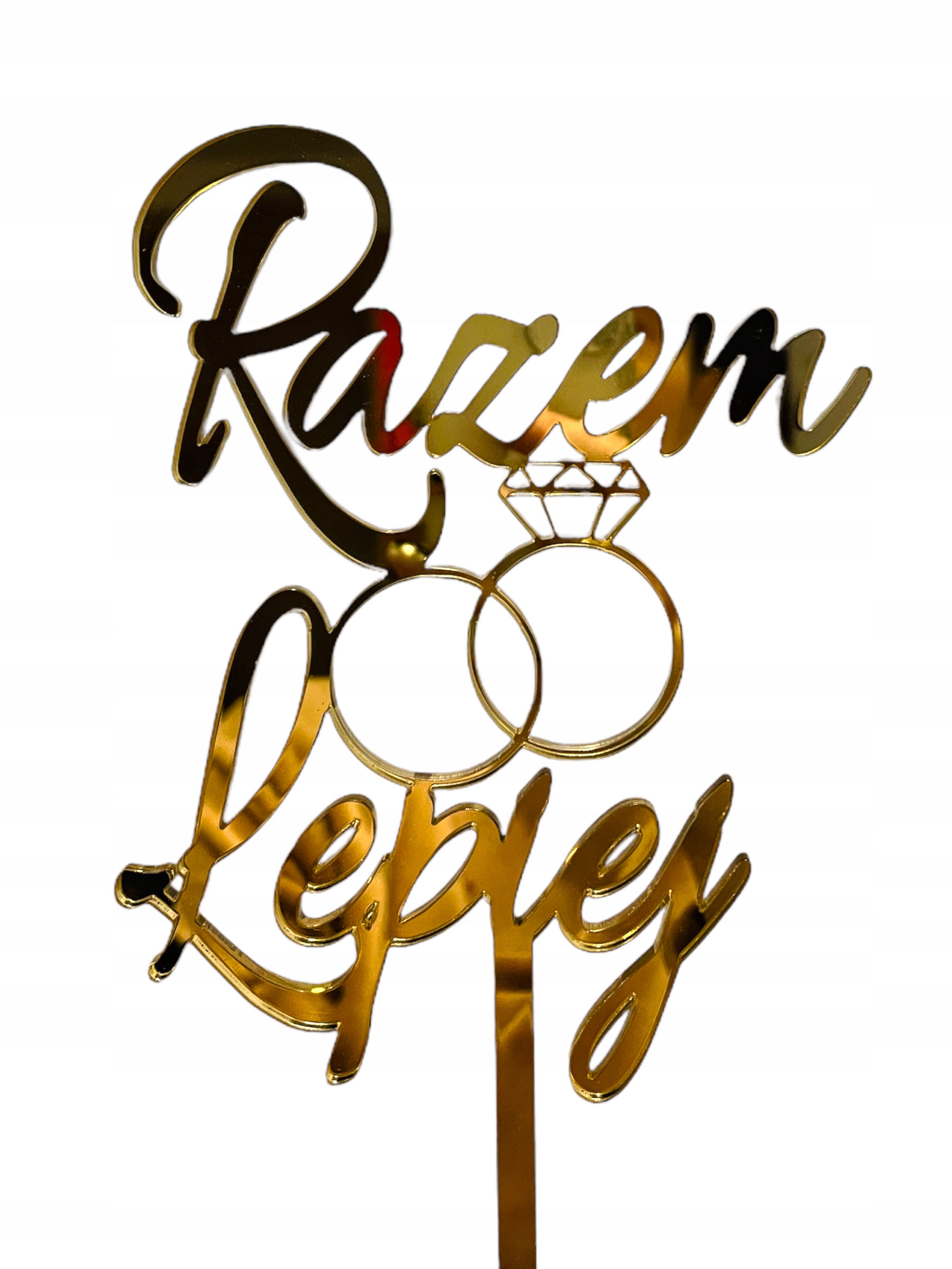 

Topper Na Tort Ślub Wesele Razem Lepiej złoty