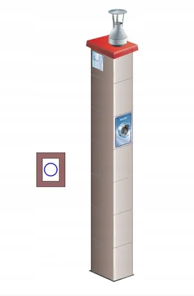 Systémový komín Brata Ferro Turbo K W1 fi 80 6 m 24 x 20 cm plyn olej