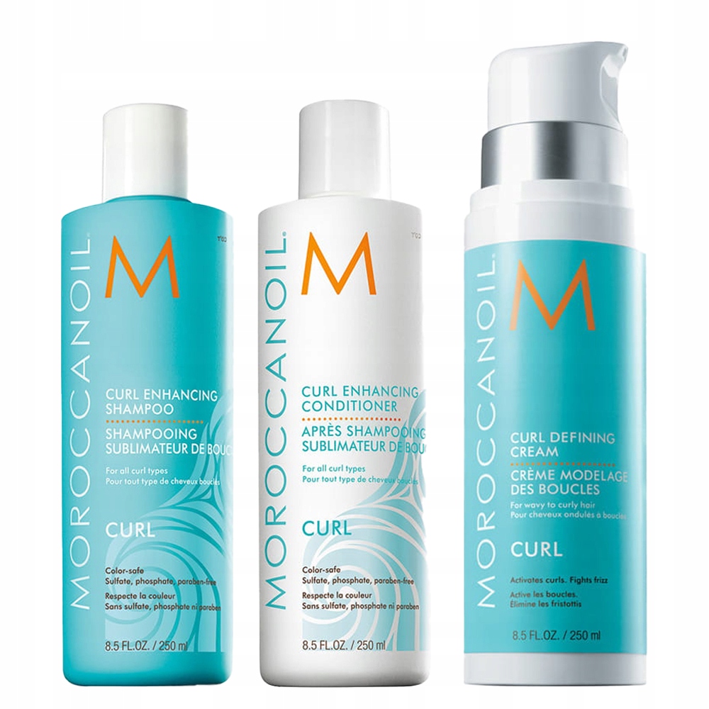 Moroccanoil Curl Zestaw Szampon Odżywka Krem Do Loków Włosy Kręcone 3x250ml