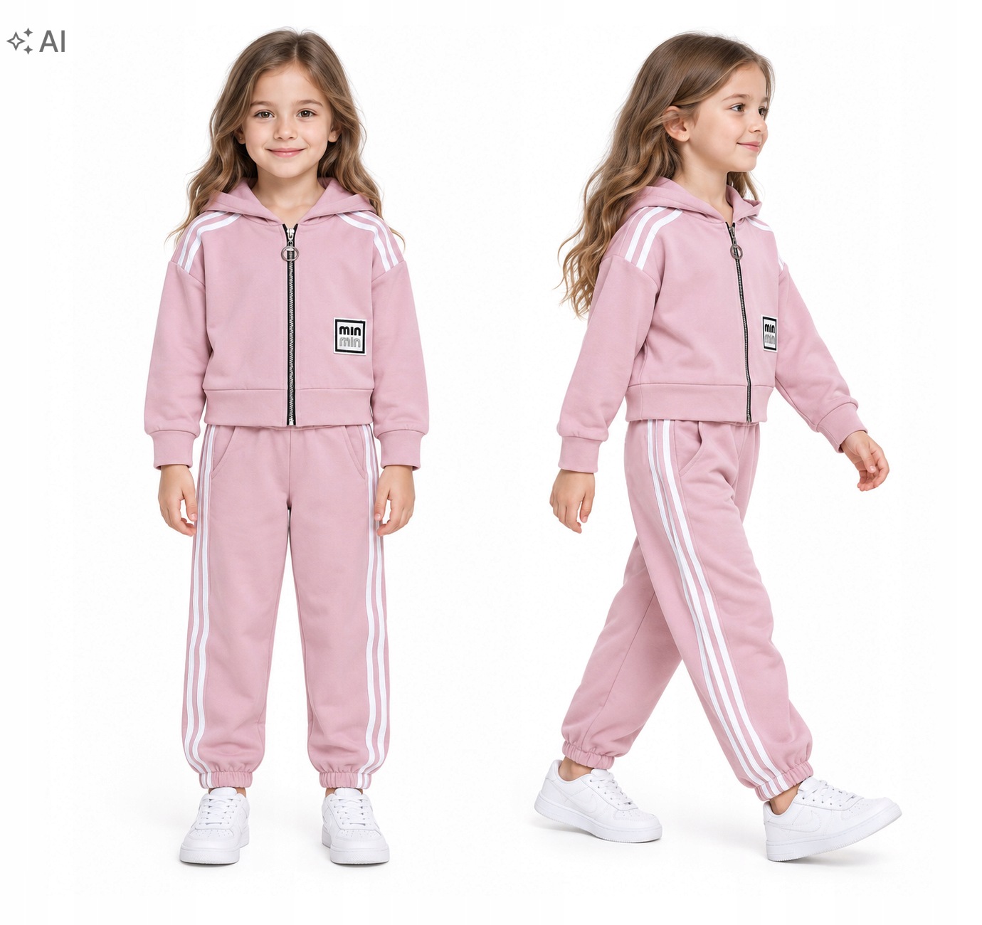 Dres dla dziewczynki Komplet dziewczęcy Bluza na zamek Spodnie Bawełna 116