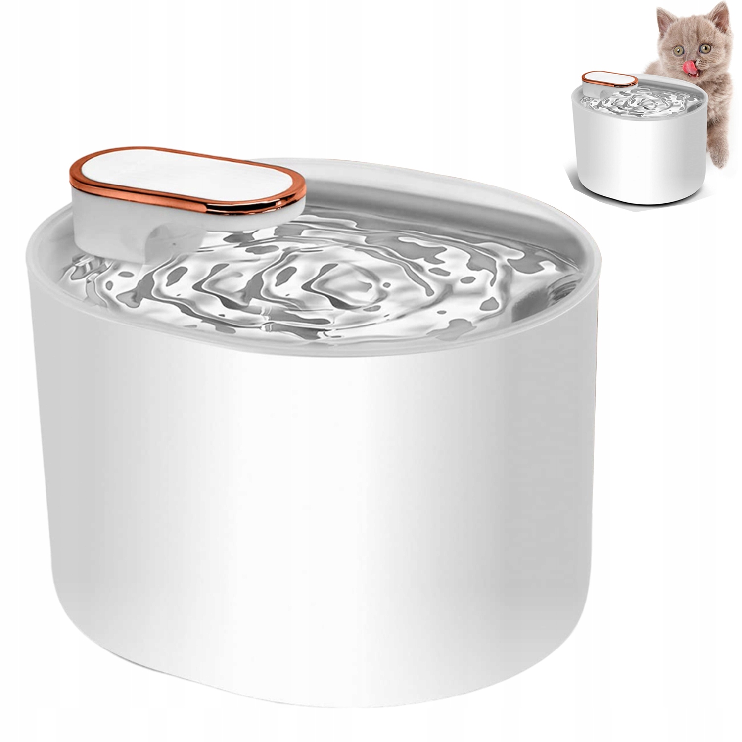 Levně Fontána Napáječka Pro Kočky Psa Miska 3L Aktivní Filtr Bílá