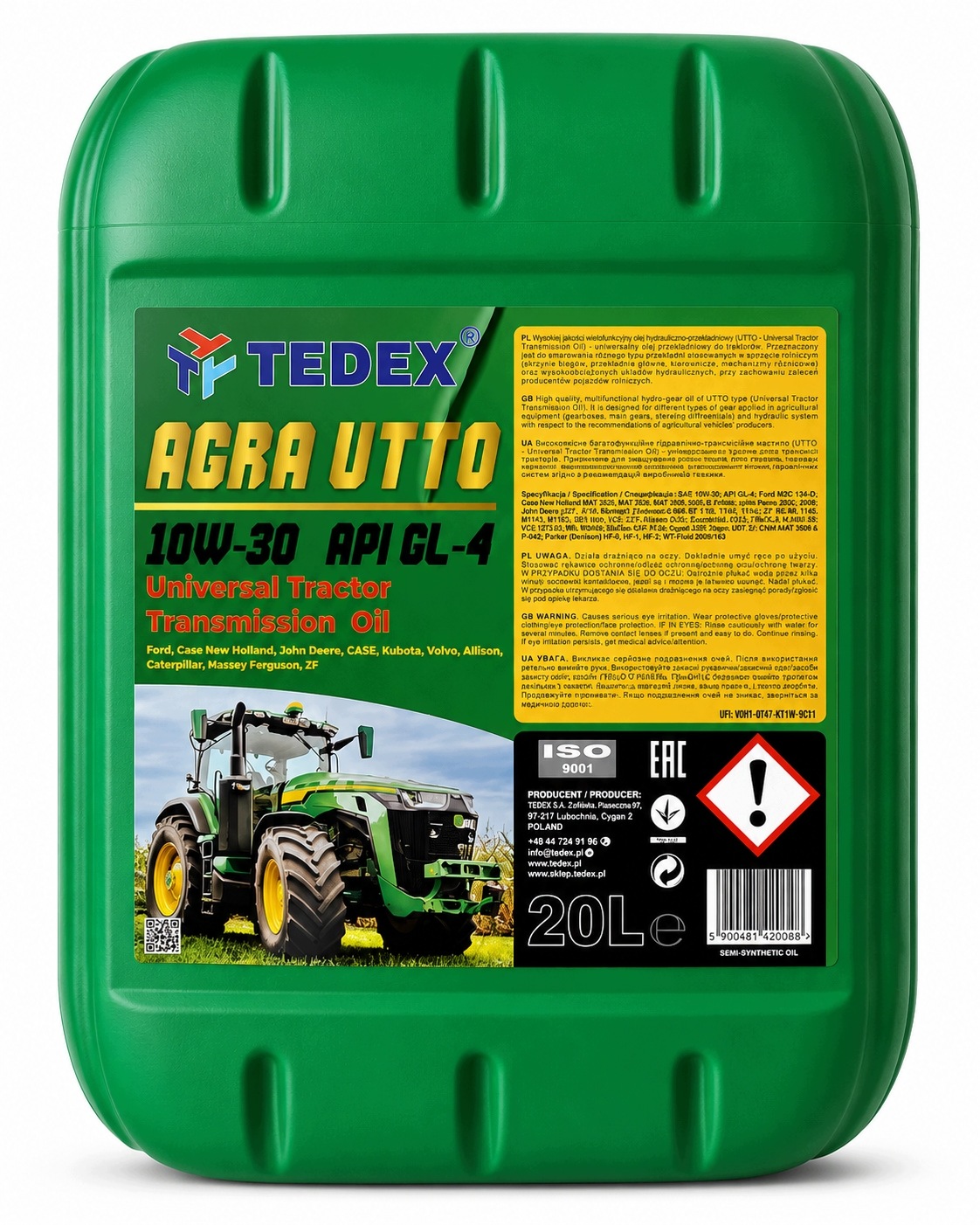 Tedex Agra Utto 10W-30 Api GL-4 20L