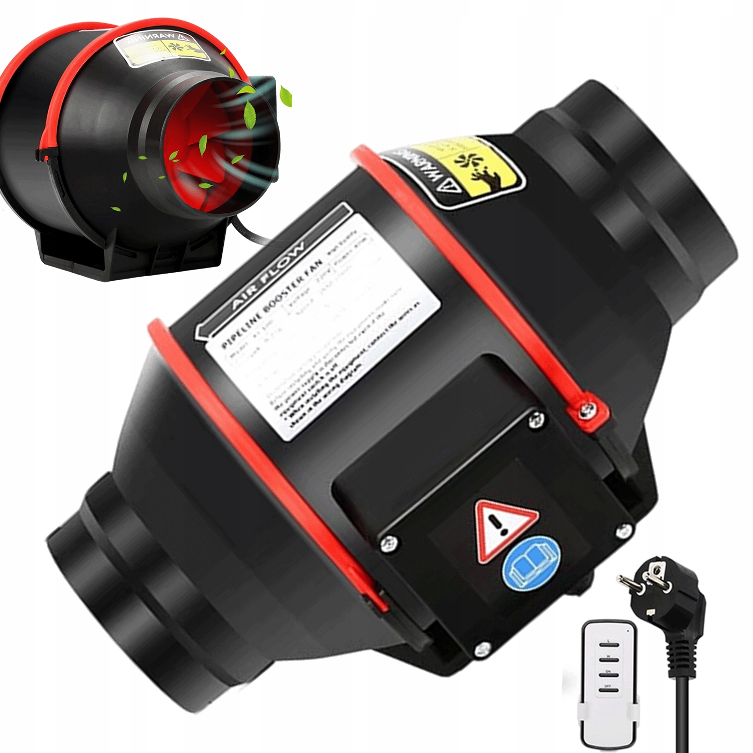 Kanálový odtahový ventilátor 100 mm Tichý pro hydroponii a skříně