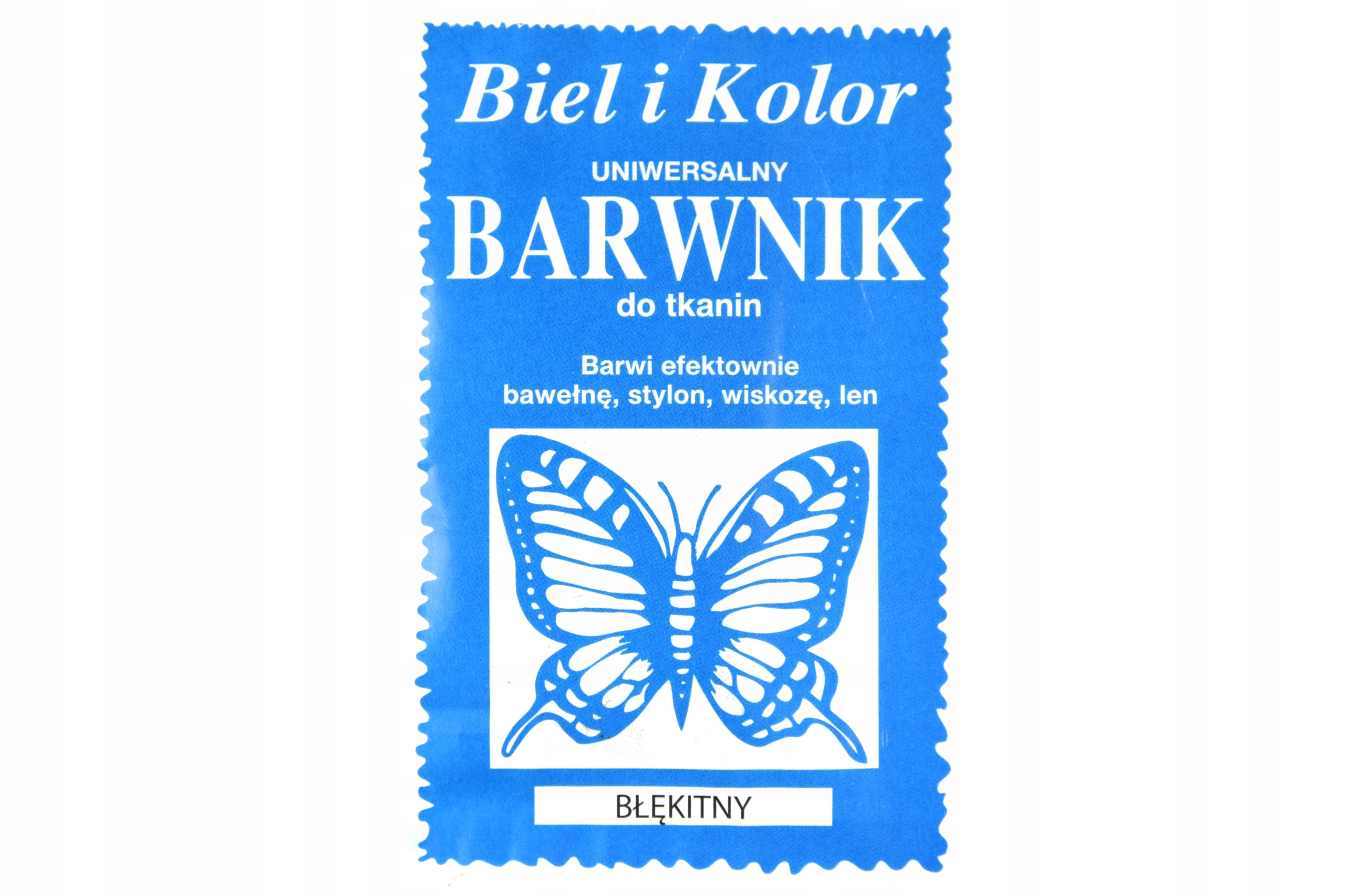 

Barwnik do tkanin Biel i kolor błękitny