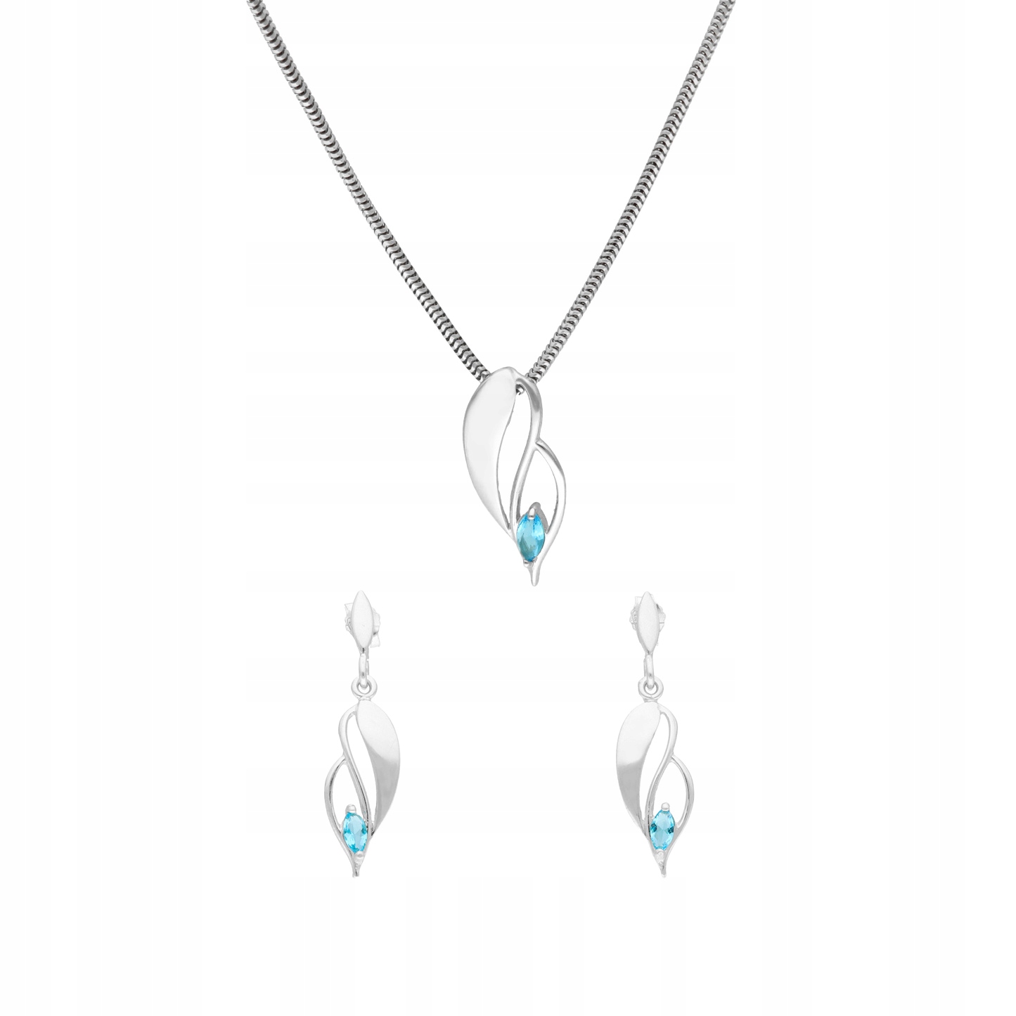Komplet s modrými zirkony stříbro