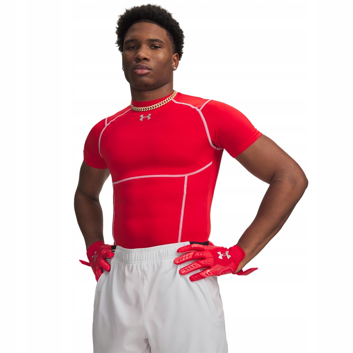 Męska koszulka treningowa Under Armour HeatGear Elite Comp Ss Czerwony M