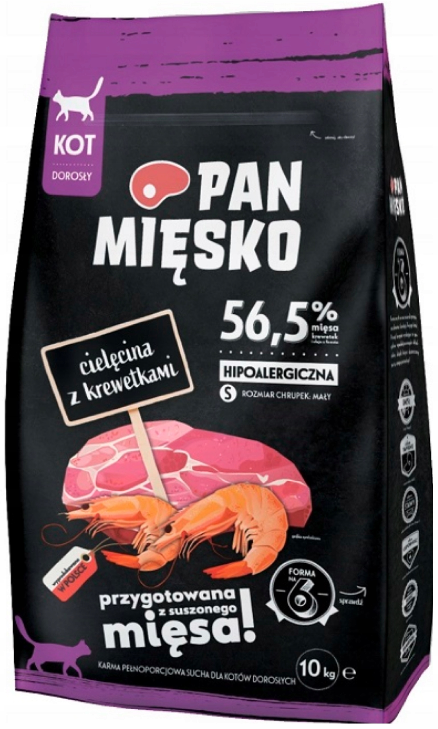 Sucha karma dla kota Pan Mięsko Cielęcina z Krewetkami hipoalergiczna 10 kg
