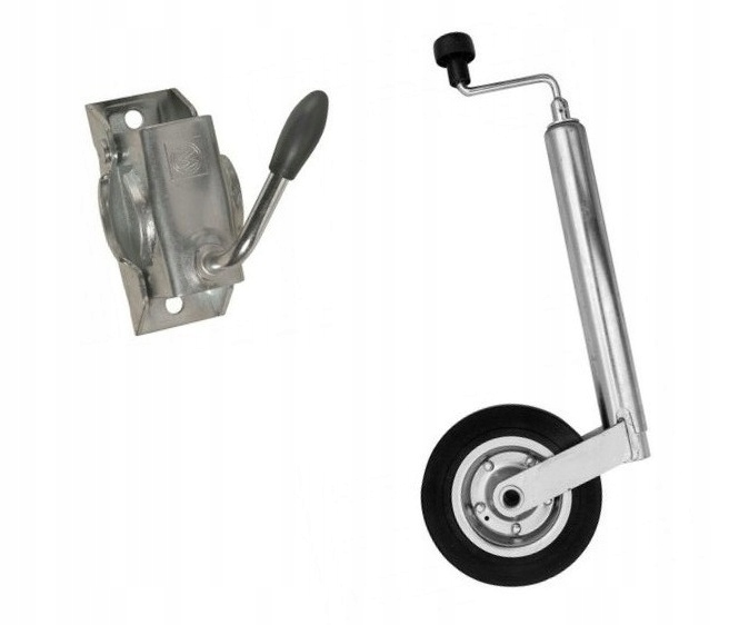 Kolečko s objímkou fi48 pro přívěs – kov/guma, nosnost 200 kg