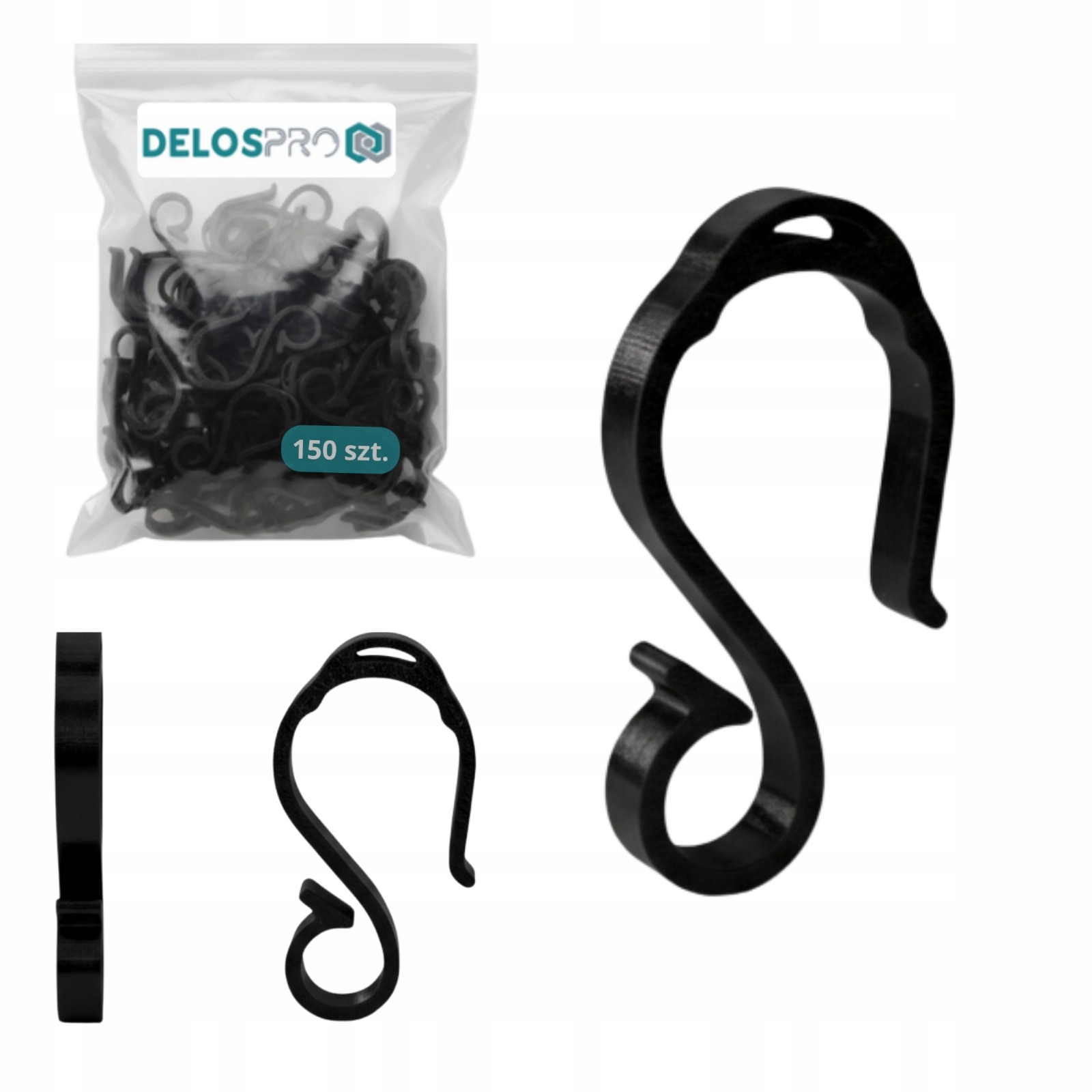 Háčky na okapové lampičky pro girlandy, dekorace bílé 150 ks V2