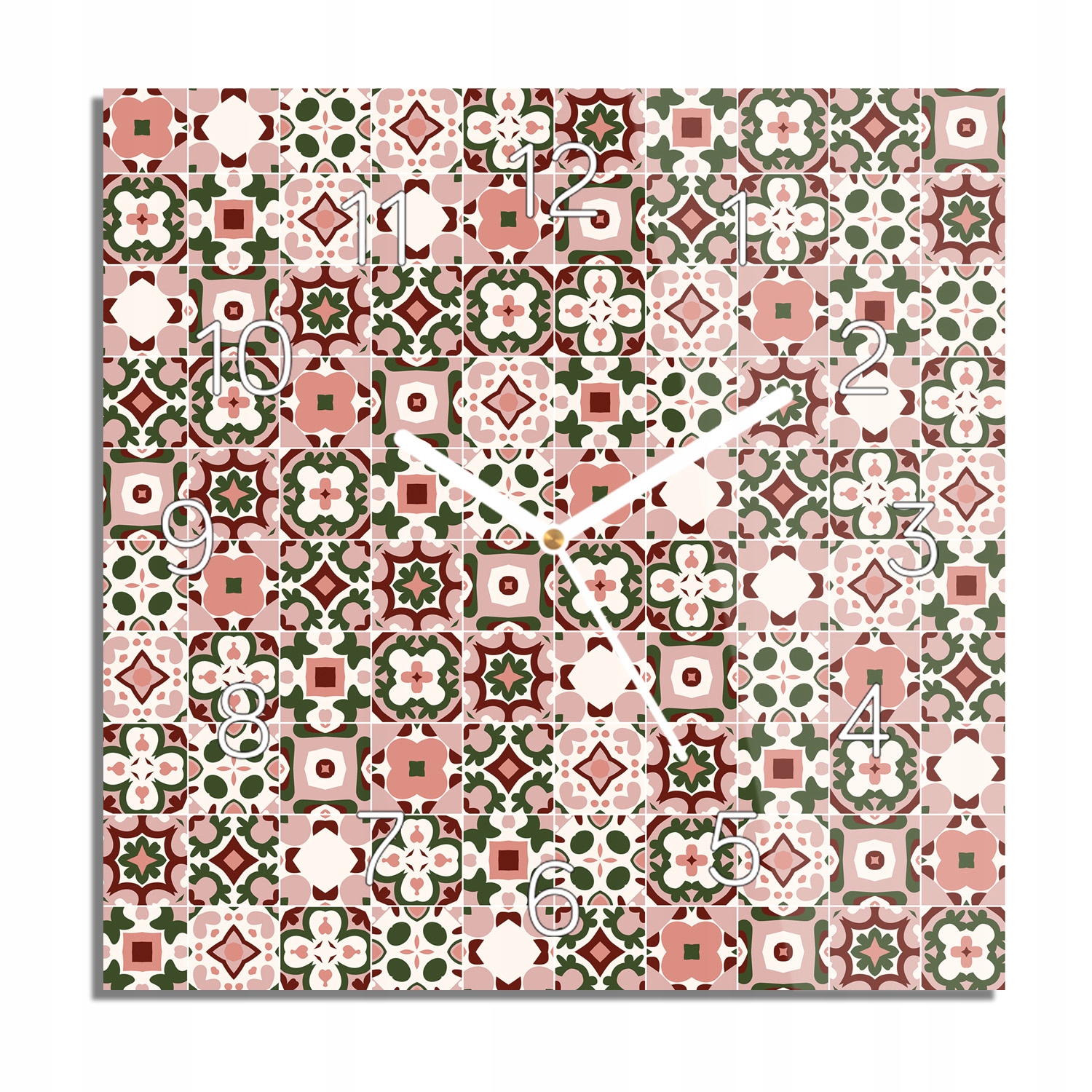 

Mozaika ornament zegar na szkle cichy 30x30 z foto