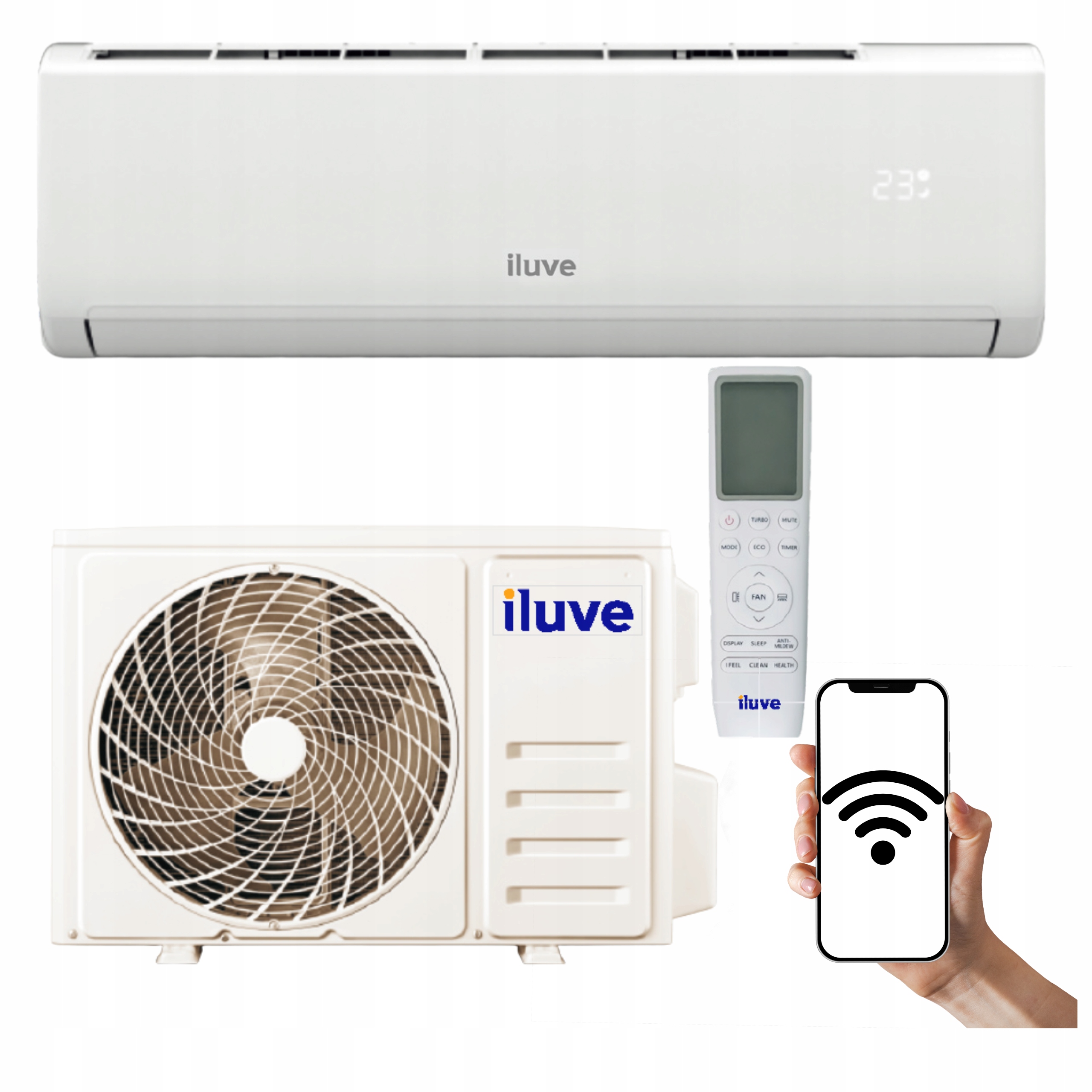 Klimatyzacja domowa Iluve 2,6kW 25m2 WiFI Grzałka Klimatyzacja Ścienna