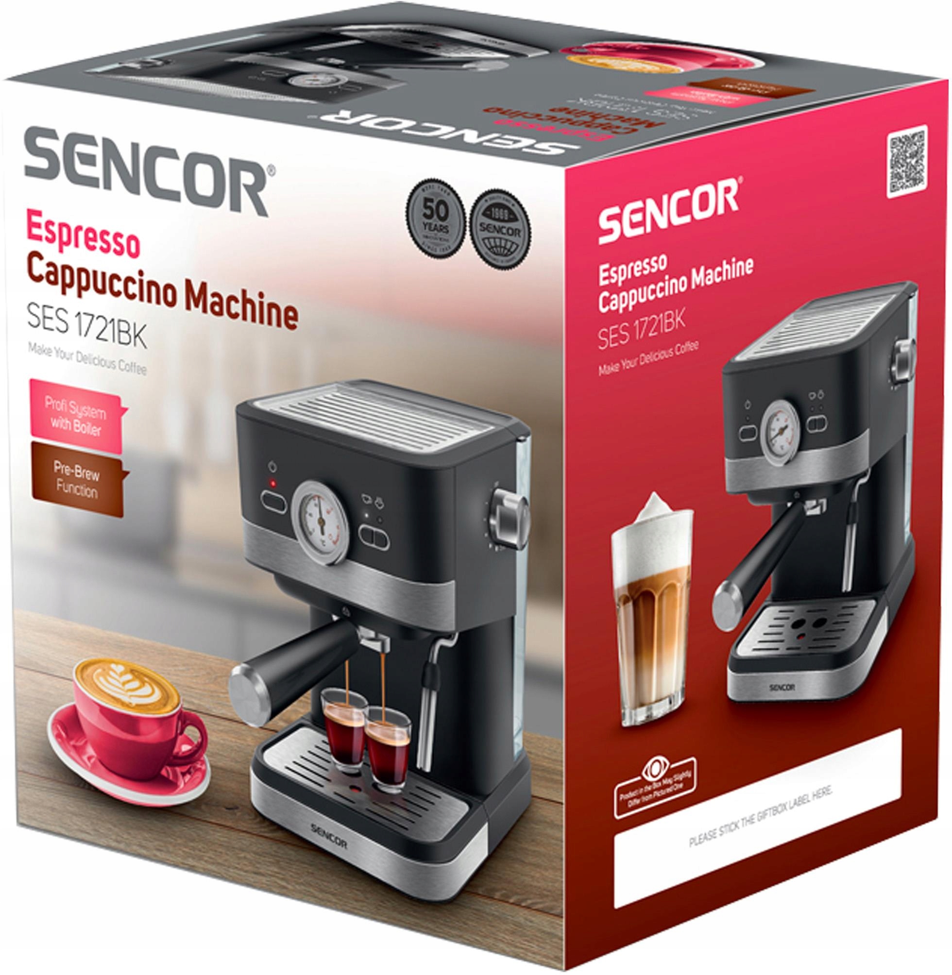 Ekspres Ciśnieniowy Kolbowy Sencor 20 bar Pojemność zbiornika na wodę 1,5